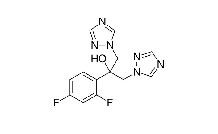 Structure du fluconazole, un antifongique administré par voie orale
